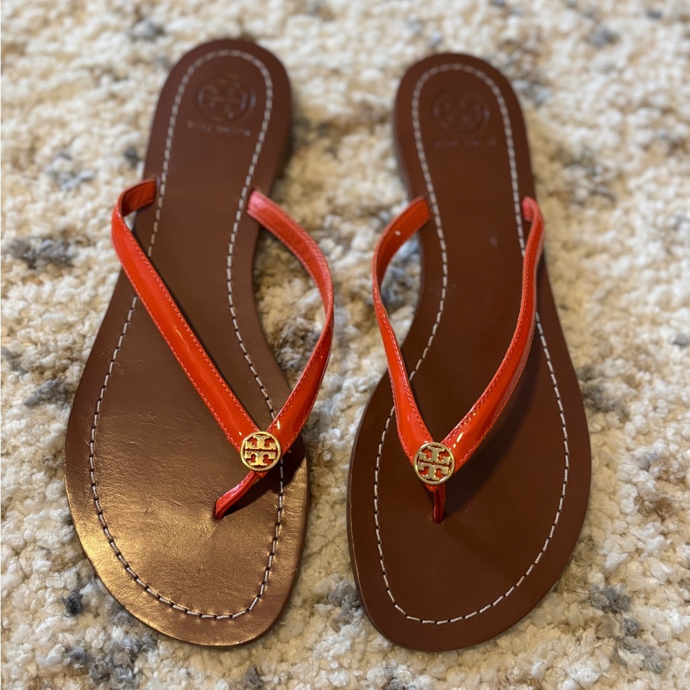 Tory Burch Orange Flip Flops for Women